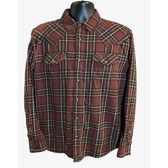 Cody James Other - Cody James Pearl Snap Flannel Shirt Men's Medium Plaid Flip Cuffs Western Rodeo